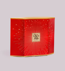 Red box with gold accents and a Heymate fragrances logo on a light gray background